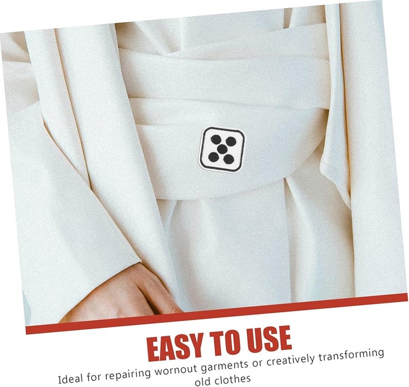 6 قطع لطيفة من رقع النرد المطرزة ذاتية اللصق للكي على الملابس والحقائب والقبعات لتزيين DIY - Image 3